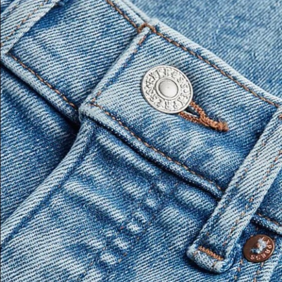 Express High Waisted Medium Wash Ripped Slim Jeans - Picture 5 of 14